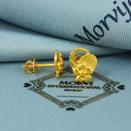 22k Gold Ring Dainty Indian Bead Ball Jewelry Exclusive Authentic BIS Hallmarked Stamped "22k916" Jewelry, MJ0019