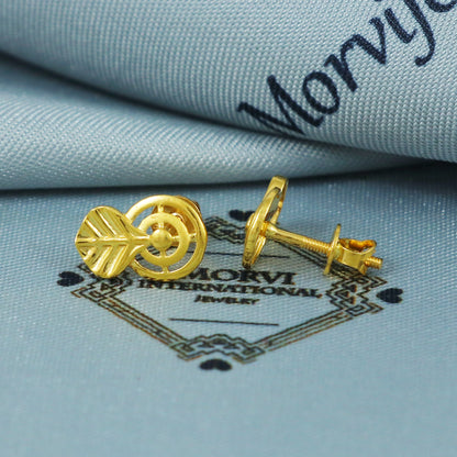 22k Gold Stud Earrings Indian Jewelry Exclusive Authentic BIS Hallmarked Stamped "22k916" Jewelry, MJ0020