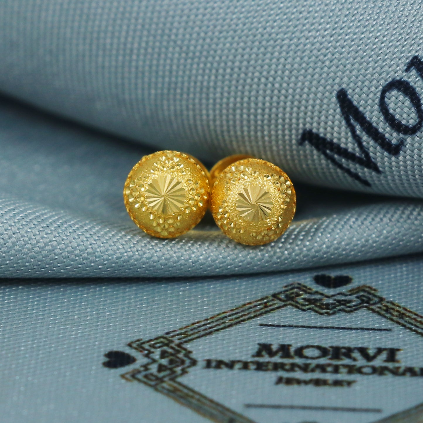 22k Gold Stud Earrings Dainty Indian Jewelry Exclusive Authentic BIS Hallmarked Stamped "22k916" Jewelry, MJ0024
