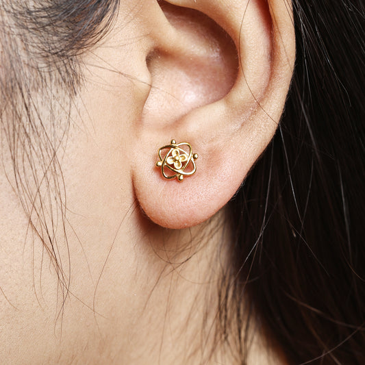 22k Gold Stud Earrings Dainty Indian Jewelry Exclusive Authentic BIS Hallmarked Stamped "22k916" Jewelry, MJ0028