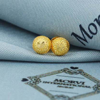 22k Gold Stud Earrings Dainty Indian Jewelry Exclusive Authentic BIS Hallmarked Stamped "22k916" Jewelry, MJ0029