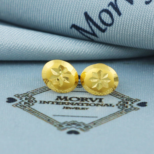 22k Gold Stud Earrings Dainty Indian Jewelry Exclusive Authentic BIS Hallmarked Stamped "22k916" Jewelry, MJ0034