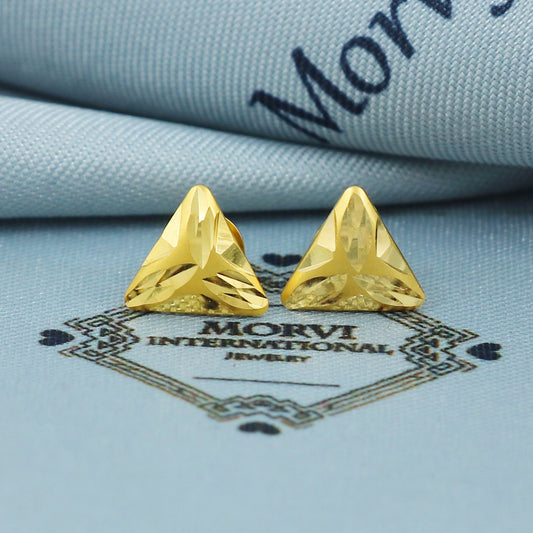 22k Gold Stud Earrings Dainty Indian Jewelry Exclusive Authentic BIS Hallmarked Stamped "22k916" Jewelry, MJ0036