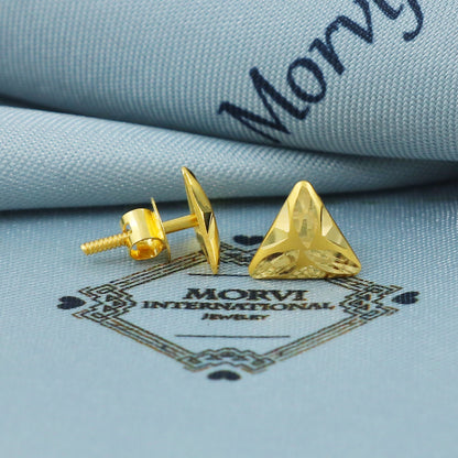 22k Gold Stud Earrings Dainty Indian Jewelry Exclusive Authentic BIS Hallmarked Stamped "22k916" Jewelry, MJ0036
