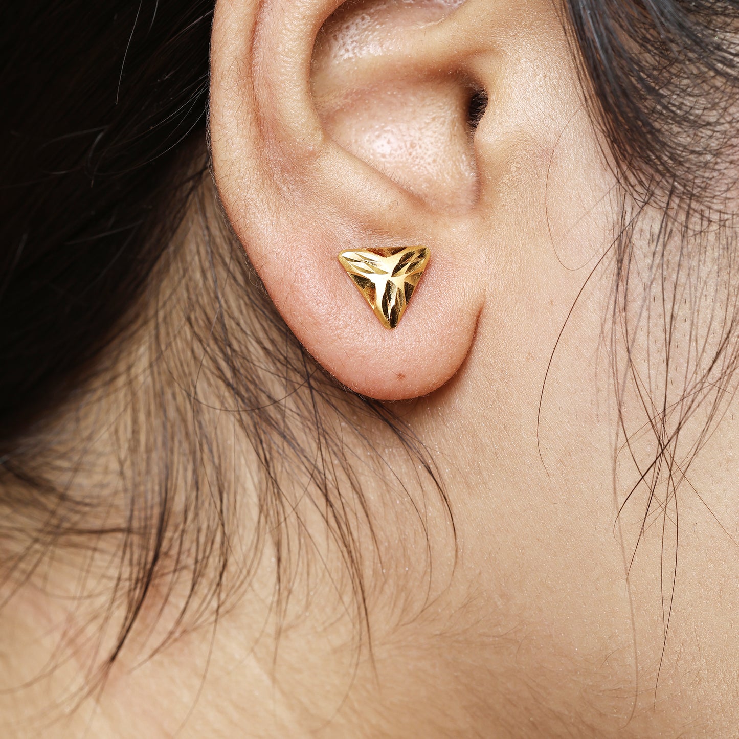 22k Gold Stud Earrings Dainty Indian Jewelry Exclusive Authentic BIS Hallmarked Stamped "22k916" Jewelry, MJ0036