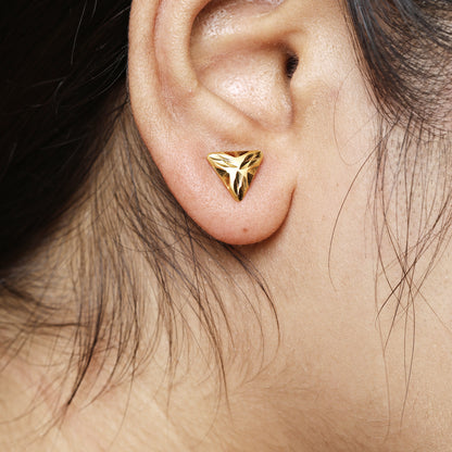22k Gold Stud Earrings Dainty Indian Jewelry Exclusive Authentic BIS Hallmarked Stamped "22k916" Jewelry, MJ0036
