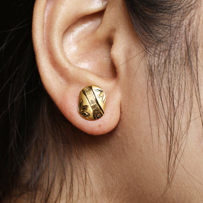 22k Gold Stud Earrings Dainty Indian 22kt Jewelry Exclusive Authentic BIS Hallmarked Stamped "22k916" Jewelry, MJ0045