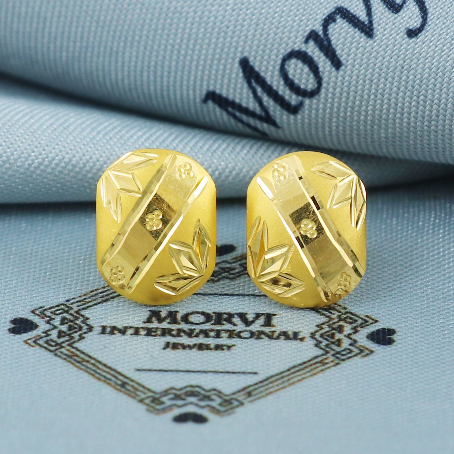 22k Gold Stud Earrings Dainty Indian 22kt Jewelry Exclusive Authentic BIS Hallmarked Stamped "22k916" Jewelry, MJ0045