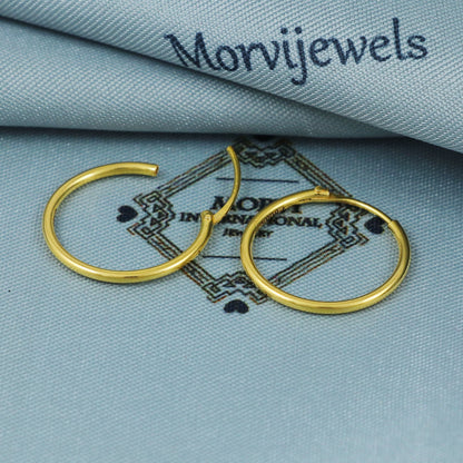 22k Gold Hoop Earrings Dainty Indian 22kt Jewelry Exclusive Authentic BIS Hallmarked Stamped "22k916" Jewelry, MJ0065