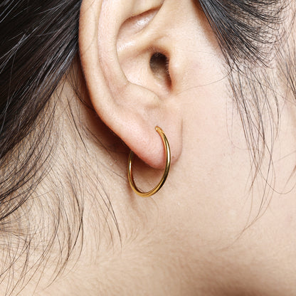 22k Gold Hoop Earrings Dainty Indian 22kt Jewelry Exclusive Authentic BIS Hallmarked Stamped "22k916" Jewelry, MJ0065