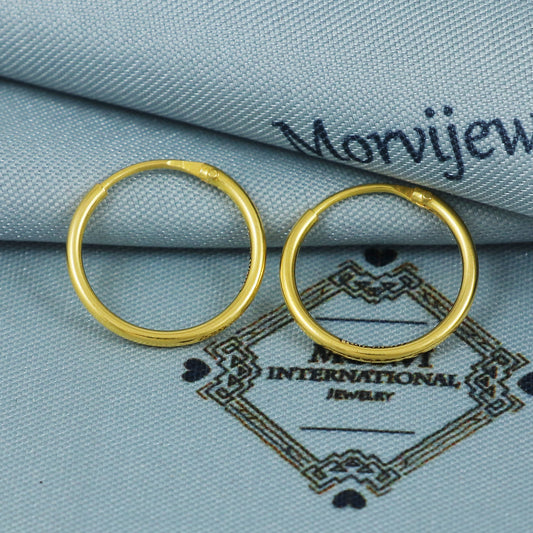 22k Gold Hoop Earrings Dainty Indian 22kt Jewelry Exclusive Authentic BIS Hallmarked Stamped "22k916" Jewelry, MJ0066