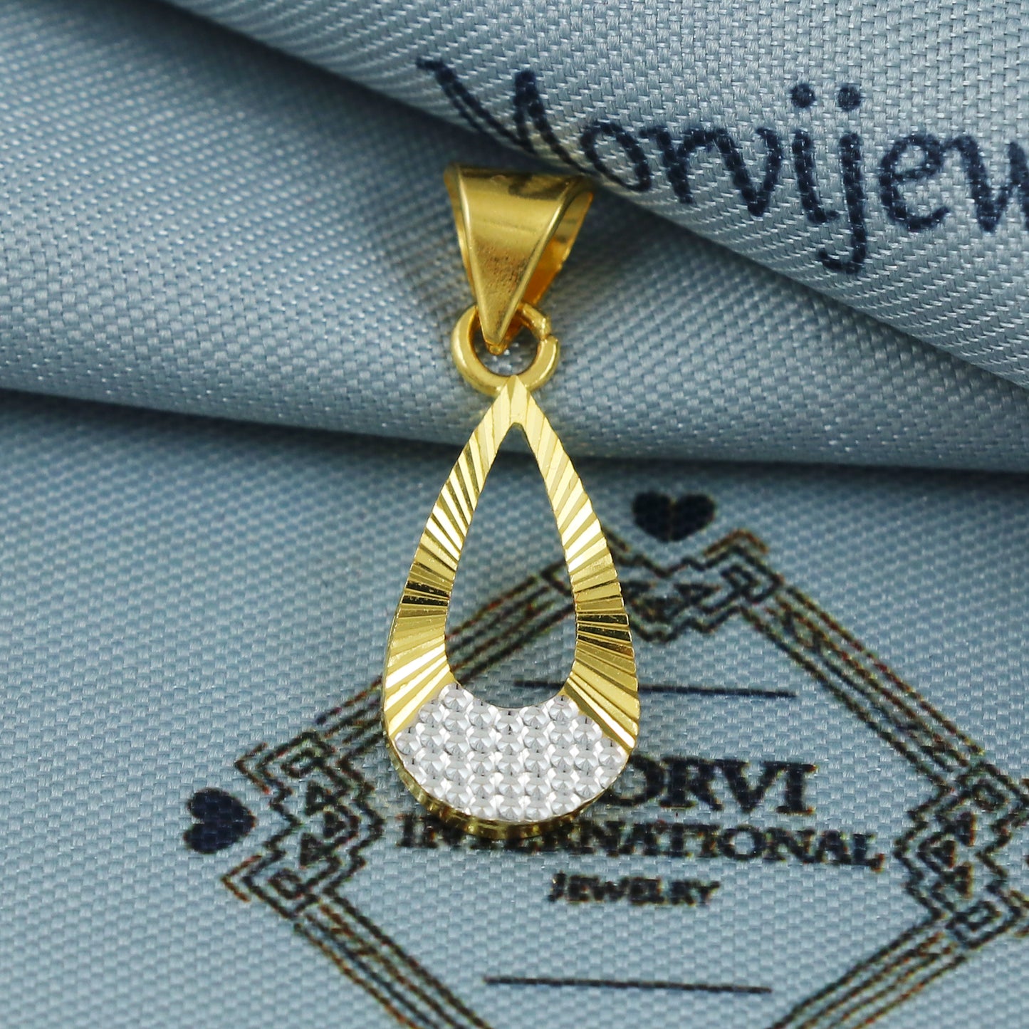 22k Gold Pendant Indian 22kt Two Tone Jewelry Exclusive Authentic BIS Hallmarked Stamped "22k916" Jewelry, MJ0070