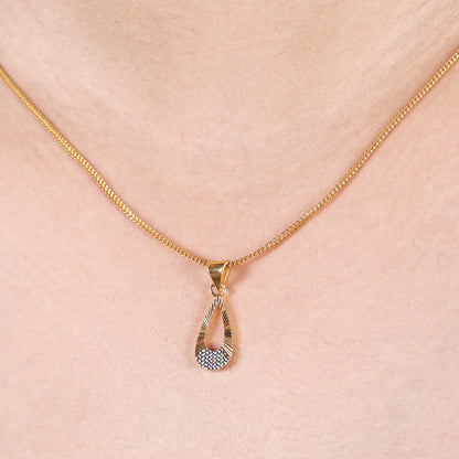 22k Gold Pendant Indian 22kt Two Tone Jewelry Exclusive Authentic BIS Hallmarked Stamped "22k916" Jewelry, MJ0070