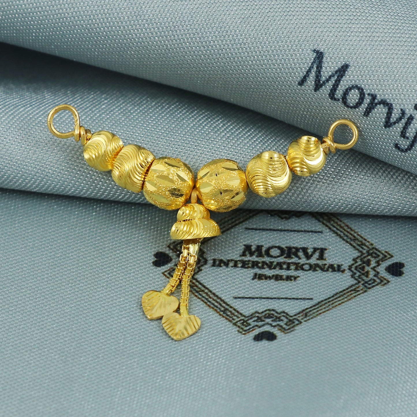 Pure 22k yellow gold Beads Ball Pendant indian style wedding jewelry for gift, MJ0077