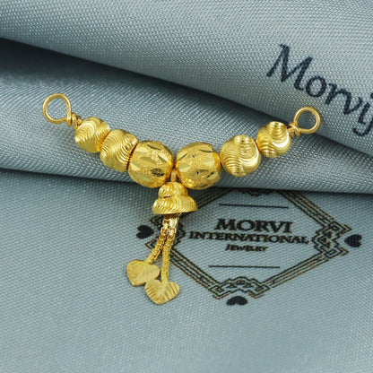 Pure 22k yellow gold Beads Ball Pendant indian style wedding jewelry for gift, MJ0077