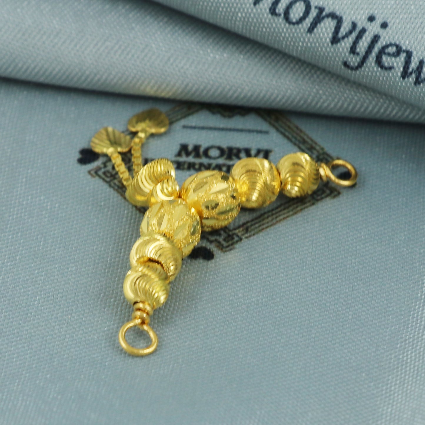 Pure 22k yellow gold Beads Ball Pendant indian style wedding jewelry for gift, MJ0077