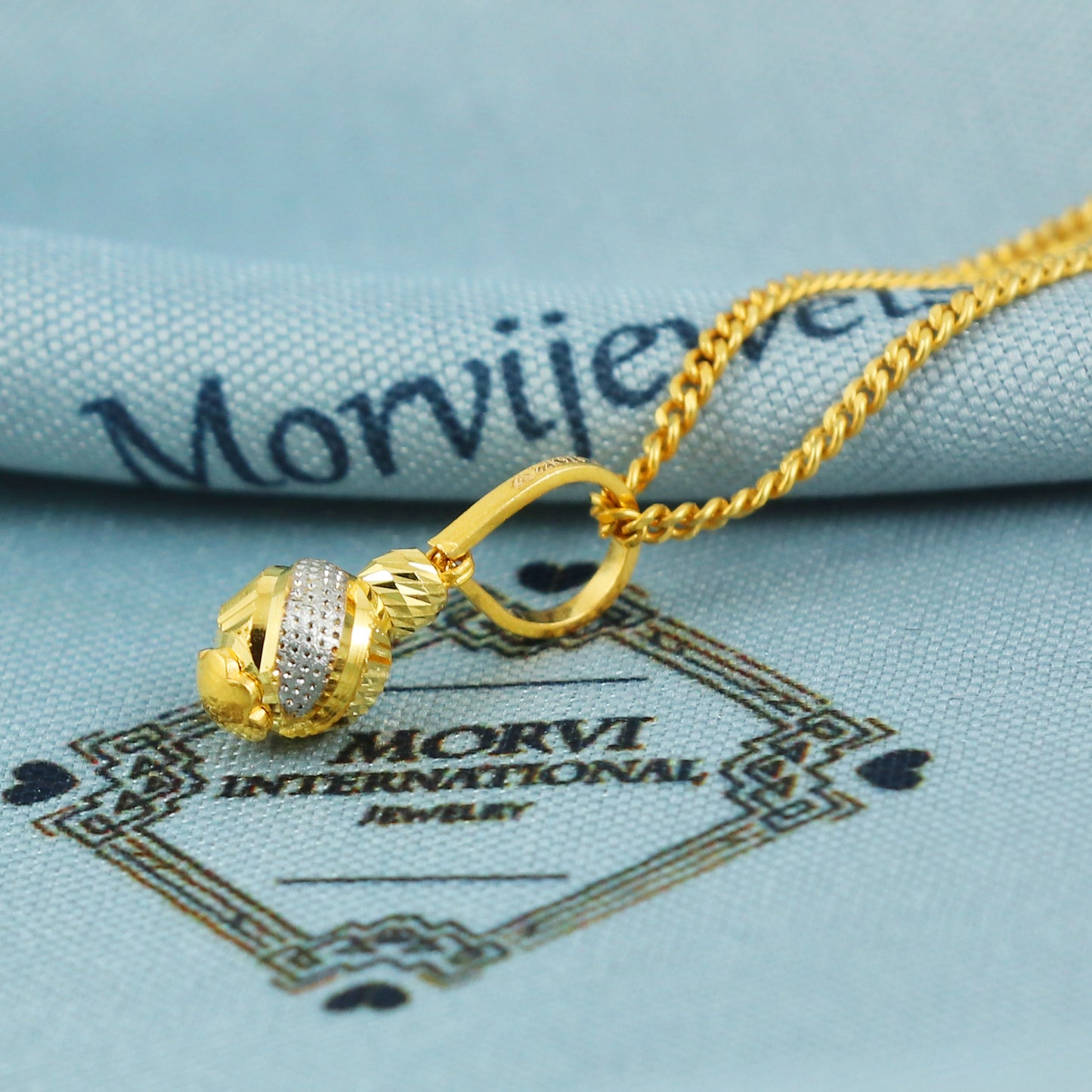 22k Gold Pendant Small Indian 22kt Jewelry Exclusive Authentic BIS Hallmarked Stamped "22k916" Jewelry, MJ0088