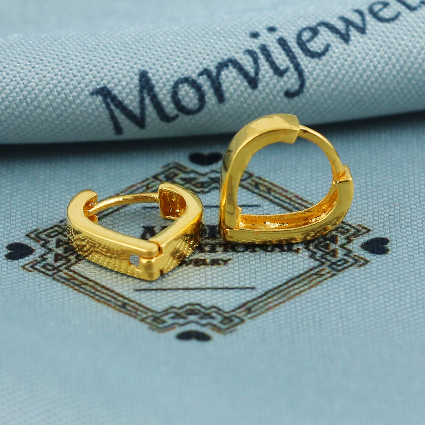 22k Yellow Gold Hoop Bali Earrings, Handmade Indian Gold Jewelry for Women, MJ0091
