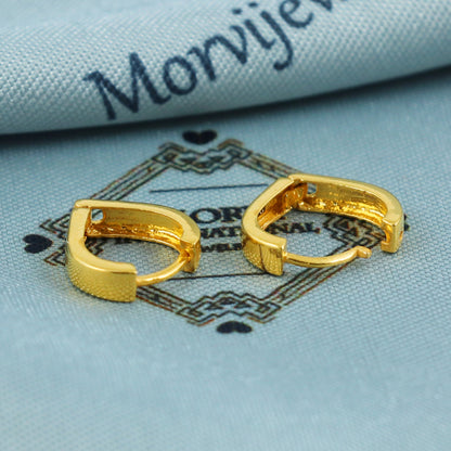 22k Yellow Gold Hoop Bali Earrings, Handmade Indian Gold Jewelry for Women, MJ0091