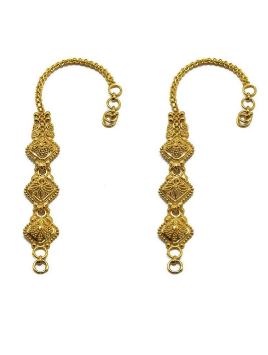 Ear chain 22k Yellow Gold Ear chain for Earrings, additional cost