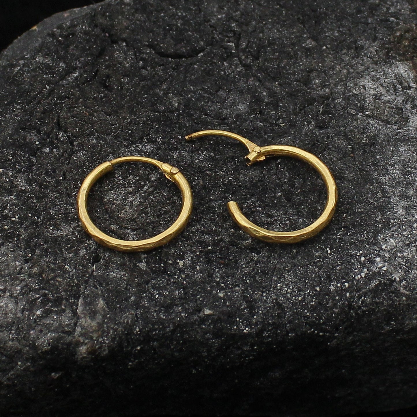 Tiny 22k Yellow Gold Hoop Bali Earrings , Handmade Yellow gold earrings for women, cartilage gift, dainty indian gold earrings