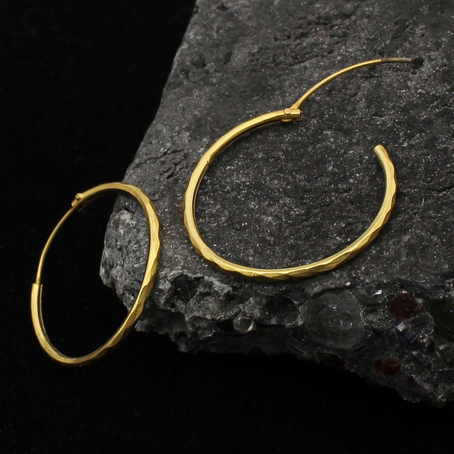 Real 22k Yellow Gold Hoop Bali Earrings,