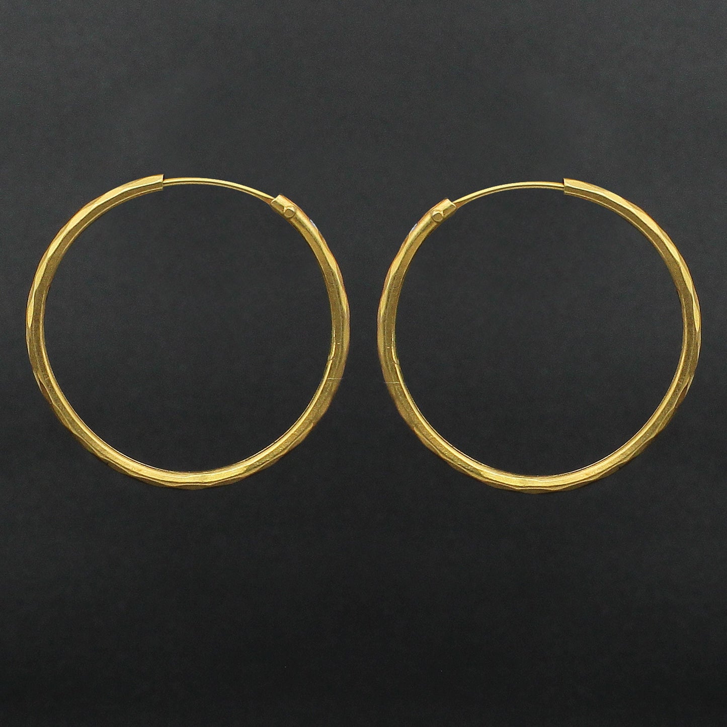 Real 22k Yellow Gold Hoop Bali Earrings,