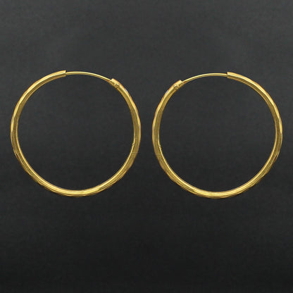 Real 22k Yellow Gold Hoop Bali Earrings,