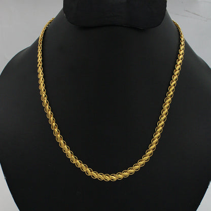 22k Yellow Gold Chain Necklace , pure handmade gold chain for men and women