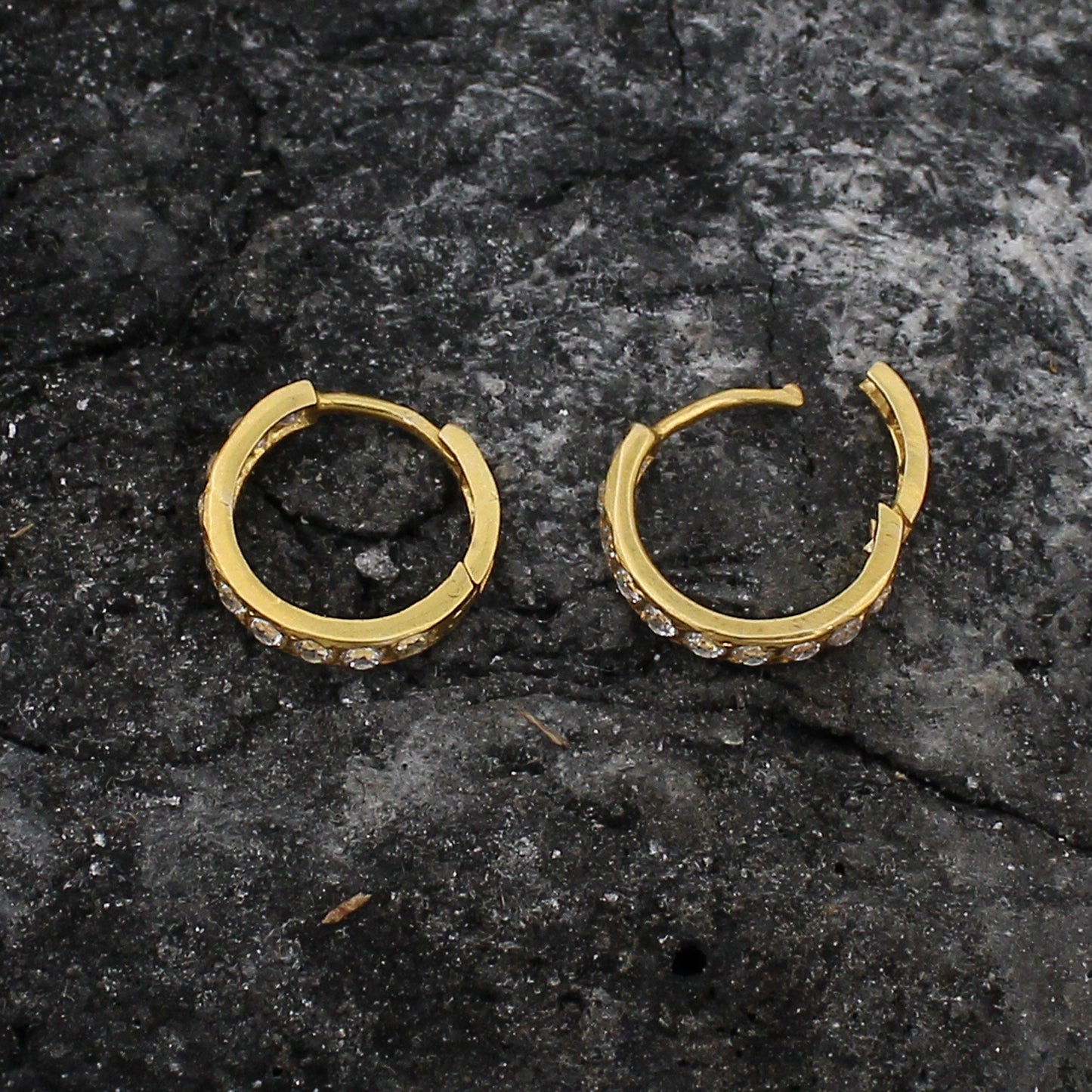 Real solid 20k Gold Earrings, 20k gold earrings, Real gold hoop earrings, gold huggies, 22kt gold huggies