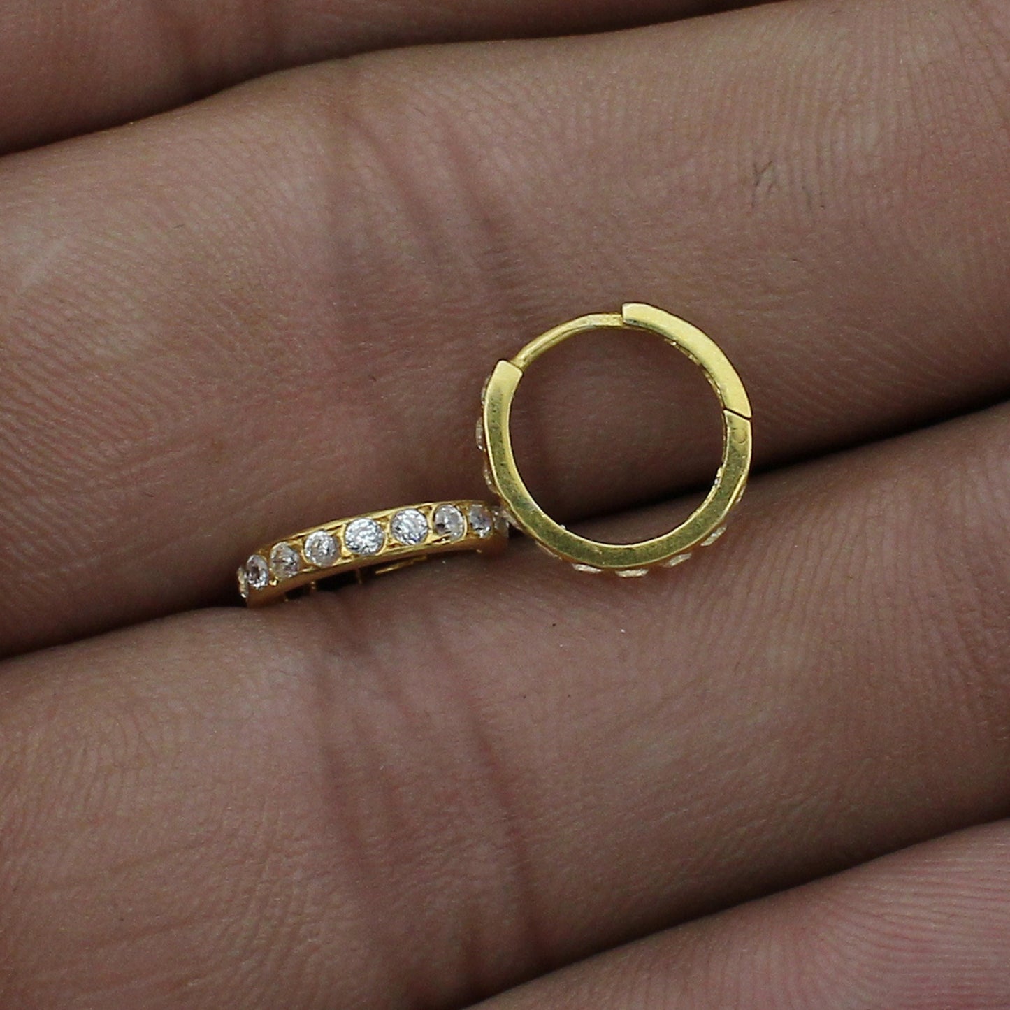 Real solid 20k Gold Earrings, 20k gold earrings, Real gold hoop earrings, gold huggies, 22kt gold huggies