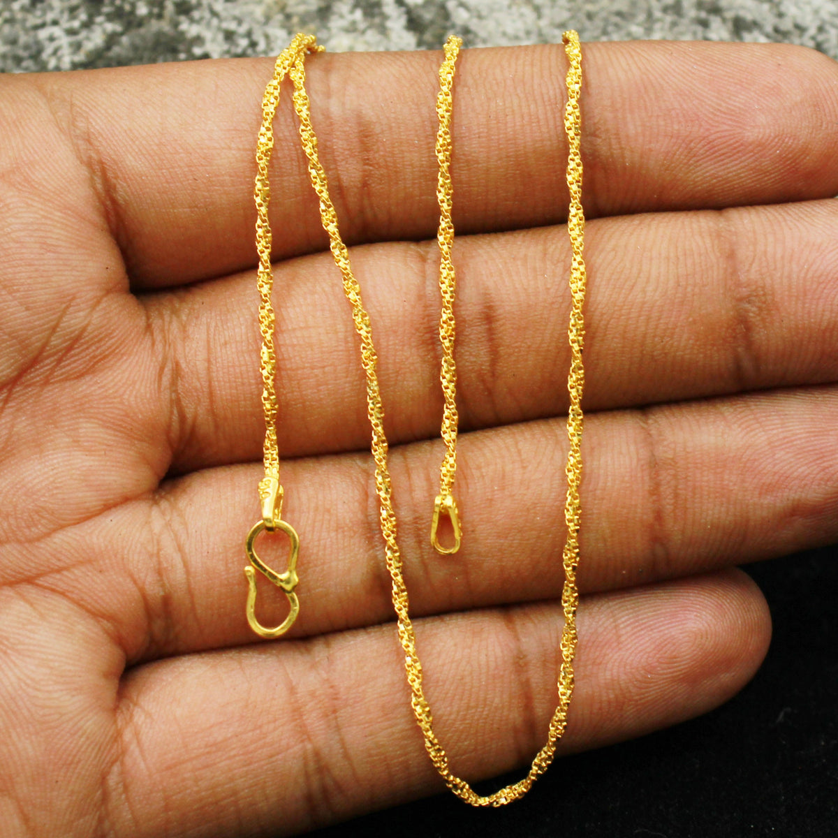 Pure Handmade 22k Yellow Gold Chain Necklace Jewelry, 22k gold rope chain, pure gold necklace indian gold chain necklace, gift for wife