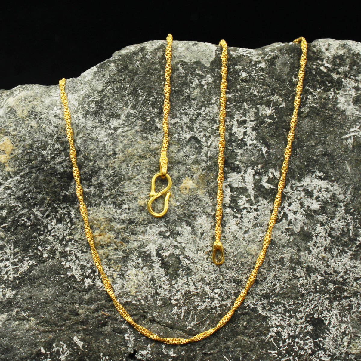 Pure Handmade 22k Yellow Gold Chain Necklace Jewelry, 22k gold rope chain, pure gold necklace indian gold chain necklace, gift for wife