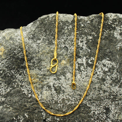 Pure Handmade 22k Yellow Gold Chain Necklace Jewelry, 22k gold rope chain, pure gold necklace indian gold chain necklace, gift for wife