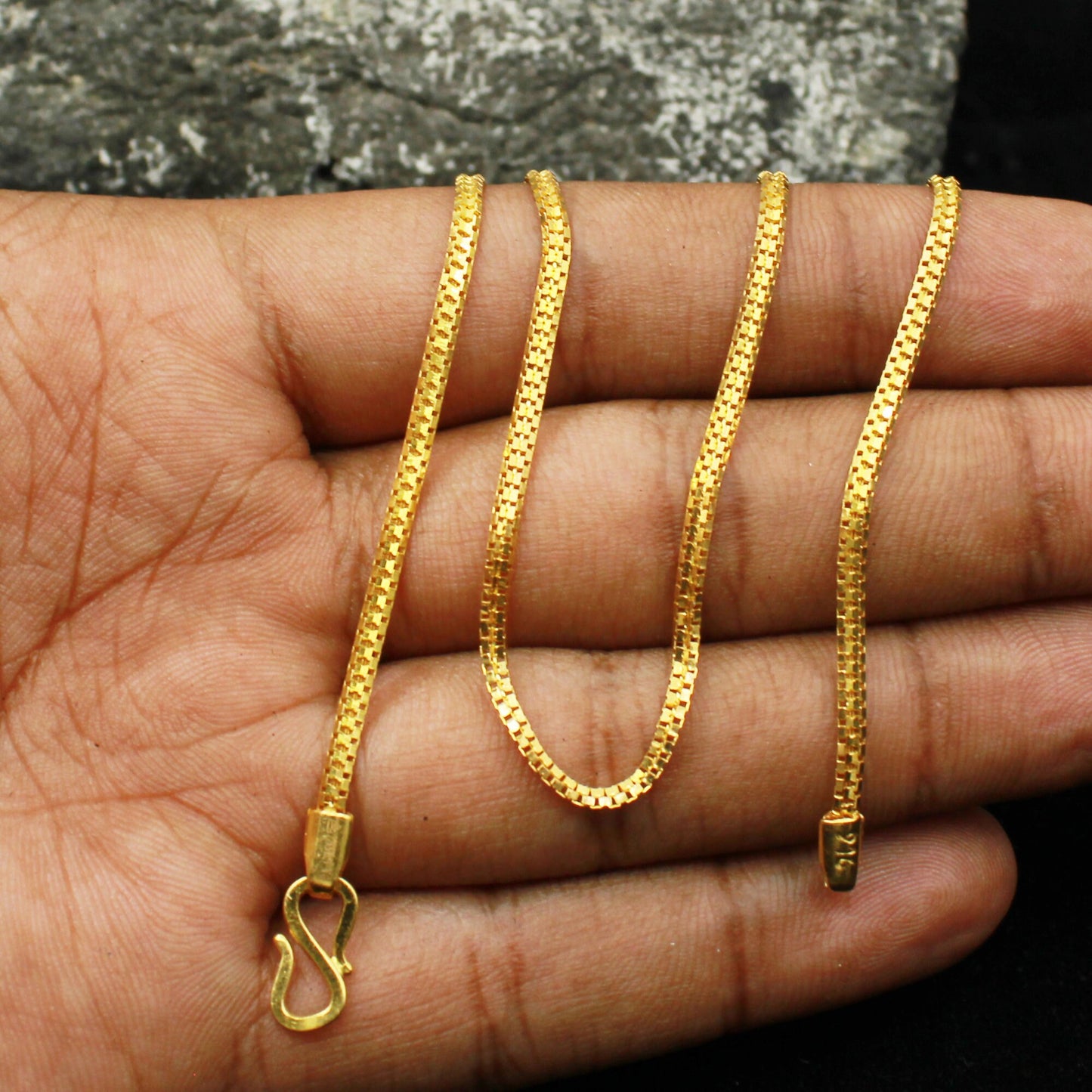 22k Gold Box Chain: Fine Jewelry Gift