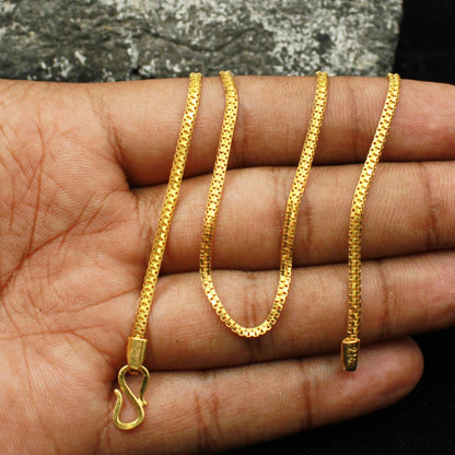 22k Gold Box Chain: Fine Jewelry Gift