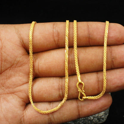 22k gold chain box style, solid chain necklace, real gold necklace , 16 18 inches and all size