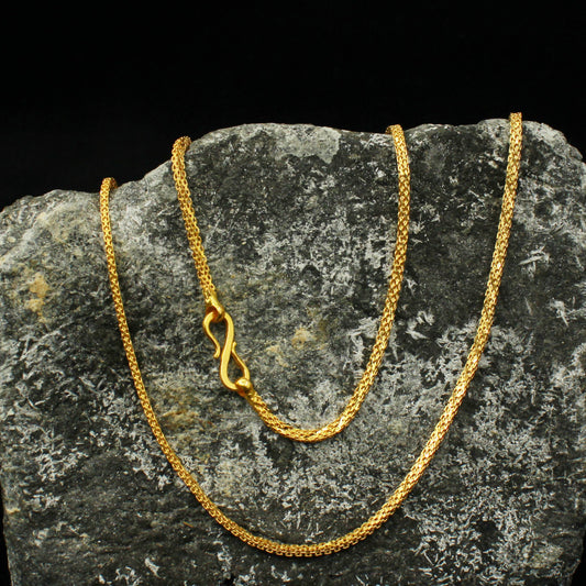 22k gold chain box style, solid chain necklace, real gold necklace , 16 18 inches and all size
