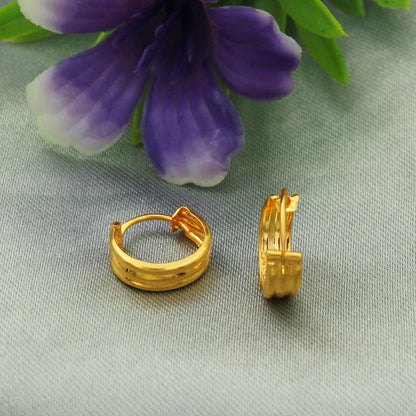 20k Yellow Gold Hoop earrings Bali Earrings ,Huggies , Handmade Yellow gold earrings for women, Christmas gift, dainty Indian gold earrings
