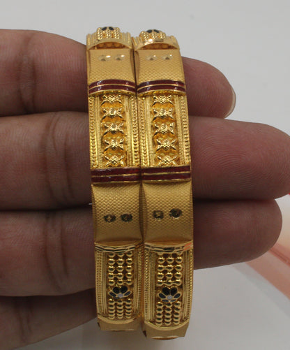 Pure 22k 22kt gold bangle bracelet rajasthani indian gold jewelry