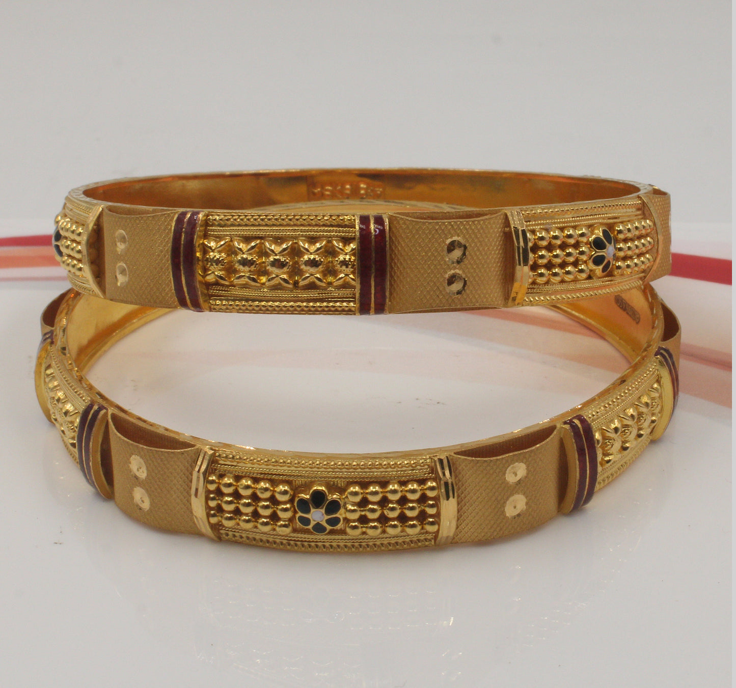 Pure 22k 22kt gold bangle bracelet rajasthani indian gold jewelry