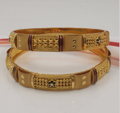 Pure 22k 22kt gold bangle bracelet rajasthani indian gold jewelry