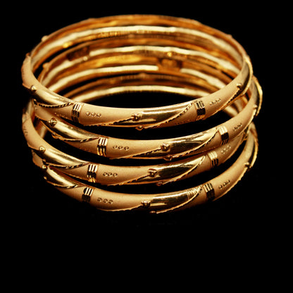 Pure 18k Gold Bangles Indian Handmade vintage design, Single Bangle, Wax inside, Traditional Rajasthan India, Bracelet Wedding Jewelry