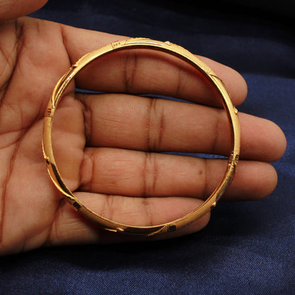 Pure 18k Gold Bangles Indian Handmade vintage design, Single Bangle, Wax inside, Traditional Rajasthan India, Bracelet Wedding Jewelry
