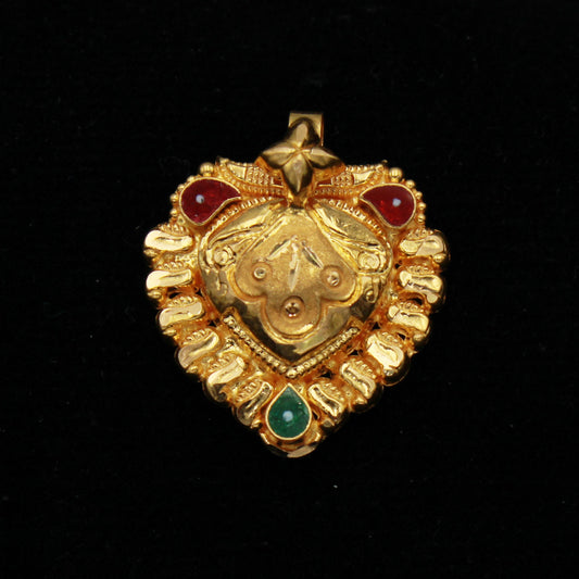 22k solid gold pendant excellent women's girl's jewelry from india