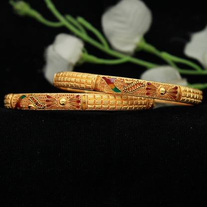 women 22k gold bangle bracelet , Indian gold bangle jewelry, wedding bridal jewelry K1835