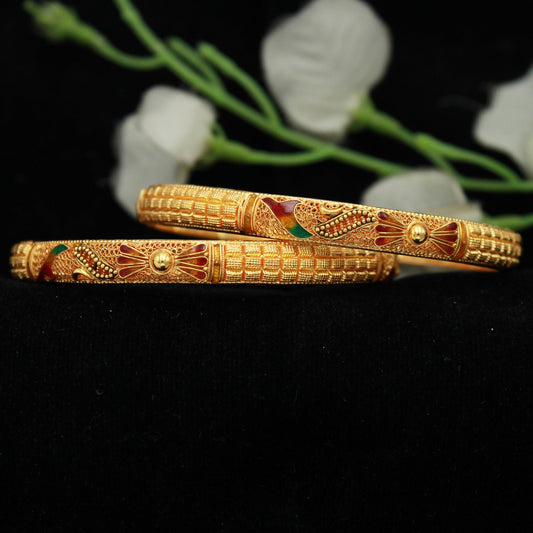 women 22k gold bangle bracelet , Indian gold bangle jewelry, wedding bridal jewelry K1835