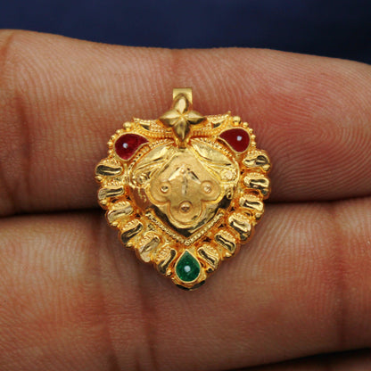 22k solid gold pendant excellent women's girl's jewelry from india