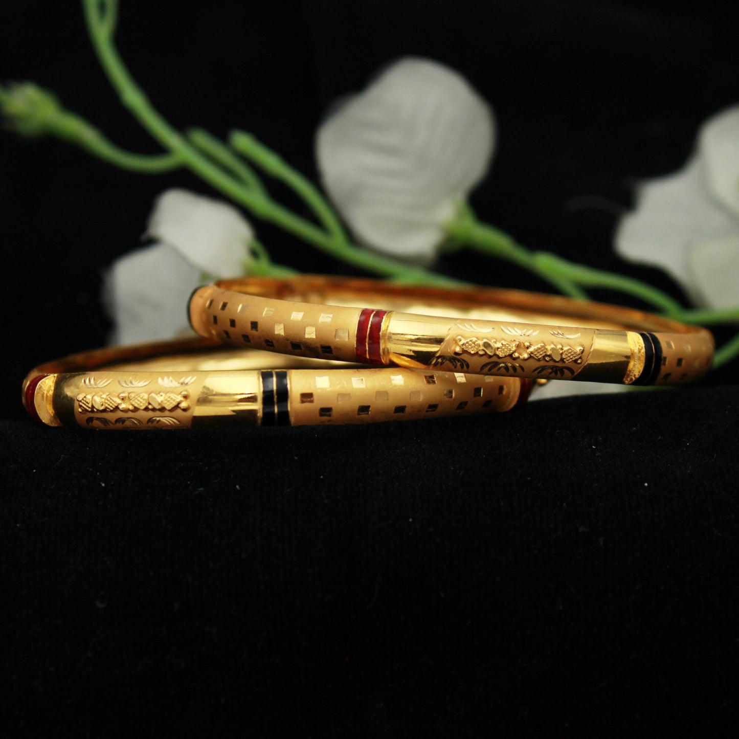 solid 22k gold bangle single or pair handmade jewelry for gift