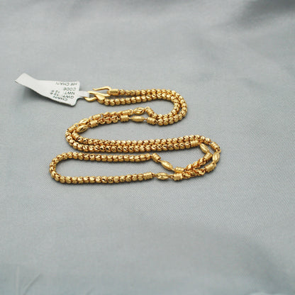18k Gold Chain, Handmade Chain Jewelry, designer Special Style bead Chain, indian gold chain necklace jewelry